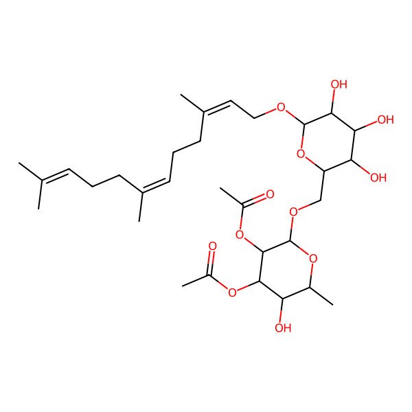 2D Structure of [5-Acetyloxy-3-hydroxy-2-methyl-6-[[3,4,5-trihydroxy-6-(3,7,11-trimethyldodeca-2,6,10-trienoxy)oxan-2-yl]methoxy]oxan-4-yl] acetate