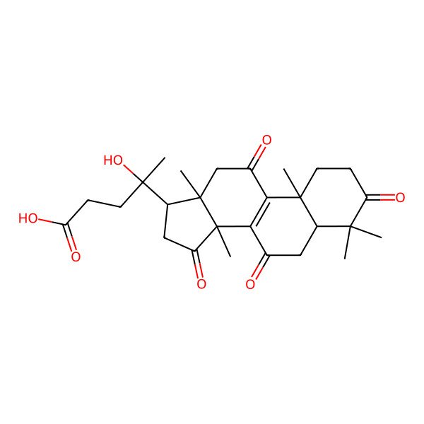 2D Structure of (4S)-4-hydroxy-4-[(5R,10S,13R,14R,17S)-4,4,10,13,14-pentamethyl-3,7,11,15-tetraoxo-2,5,6,12,16,17-hexahydro-1H-cyclopenta[a]phenanthren-17-yl]pentanoic acid