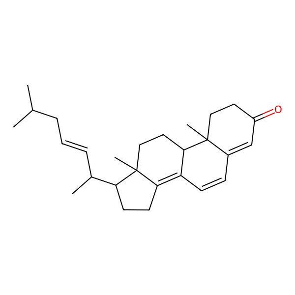 2D Structure of (9R,10R,13R,17R)-10,13-dimethyl-17-[(E,2S)-6-methylhept-3-en-2-yl]-1,2,9,11,12,15,16,17-octahydrocyclopenta[a]phenanthren-3-one