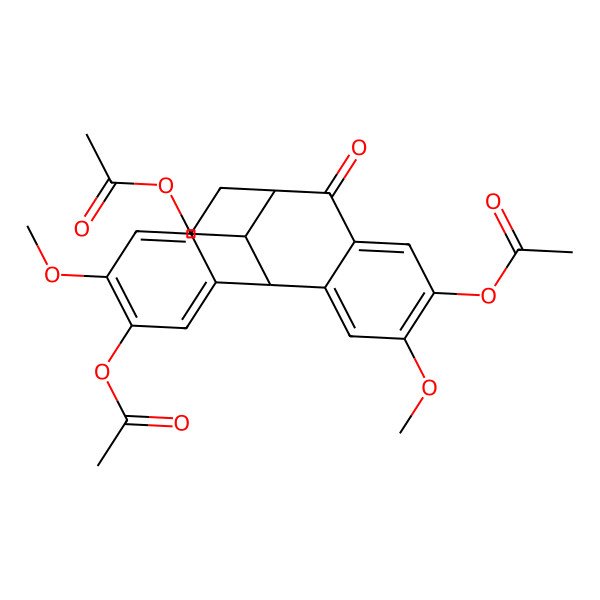 2D Structure of [(1R,9R,17R)-5,14-diacetyloxy-4,13-dimethoxy-8-oxo-17-tetracyclo[7.7.1.02,7.011,16]heptadeca-2,4,6,11,13,15-hexaenyl]methyl acetate