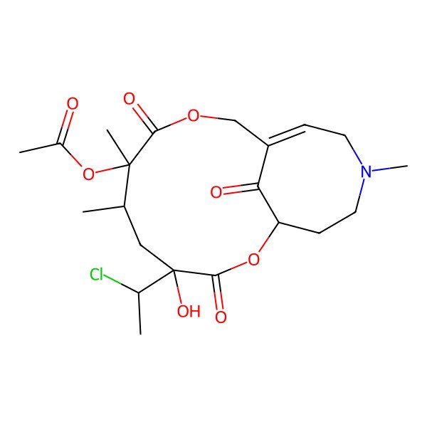 2D Structure of [(1R,4R,6R,7R)-4-[(1R)-1-chloroethyl]-4-hydroxy-6,7,14-trimethyl-3,8,17-trioxo-2,9-dioxa-14-azabicyclo[9.5.1]heptadec-11-en-7-yl] acetate
