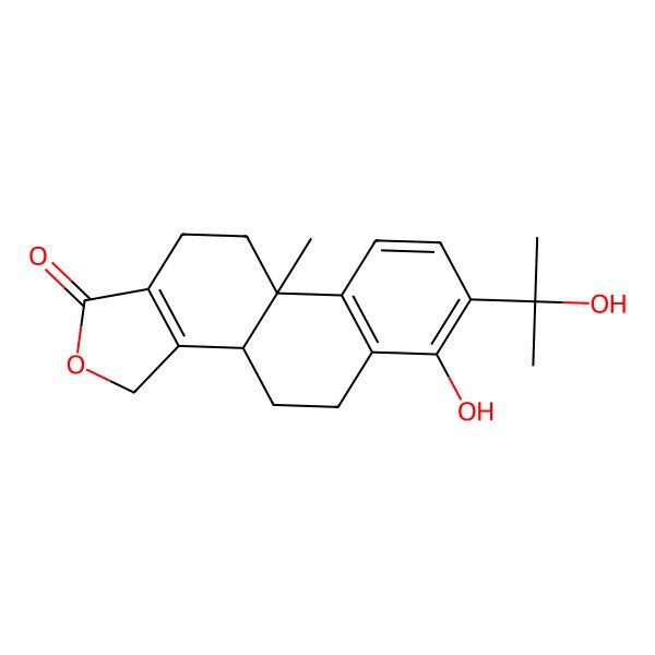 2D Structure of (3bR,9bS)-6-hydroxy-7-(2-hydroxypropan-2-yl)-9b-methyl-3,3b,4,5,10,11-hexahydronaphtho[2,1-e][2]benzofuran-1-one