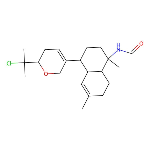 2D Structure of N-[(1R,4R,4aS,8aR)-4-[2-(2-chloropropan-2-yl)-3,6-dihydro-2H-pyran-5-yl]-1,6-dimethyl-3,4,4a,7,8,8a-hexahydro-2H-naphthalen-1-yl]formamide