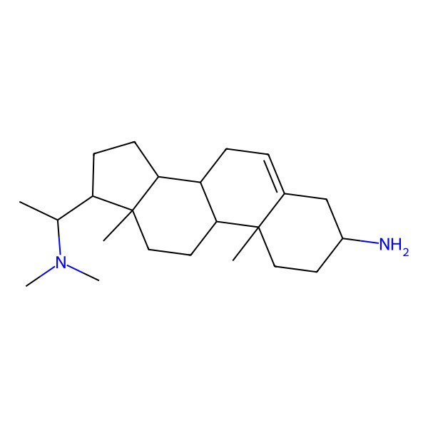 2D Structure of 17-[1-(dimethylamino)ethyl]-10,13-dimethyl-2,3,4,7,8,9,11,12,14,15,16,17-dodecahydro-1H-cyclopenta[a]phenanthren-3-amine