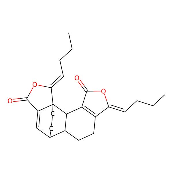 2D Structure of (1S,2S,6Z,10S,11R,16E)-6,16-di(butylidene)-5,15-dioxapentacyclo[9.5.2.01,13.02,10.03,7]octadeca-3(7),12-diene-4,14-dione