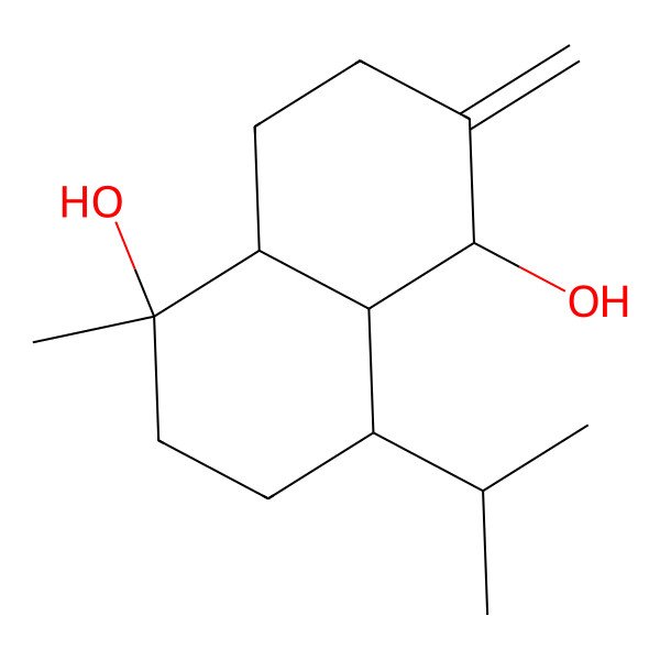 2D Structure of (1R,4aS,5S,8R,8aR)-5-methyl-2-methylidene-8-propan-2-yl-1,3,4,4a,6,7,8,8a-octahydronaphthalene-1,5-diol