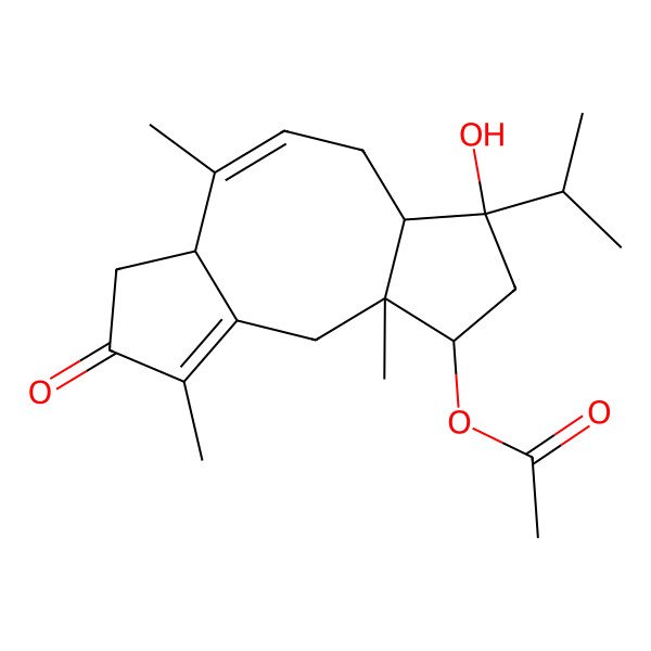 2D Structure of [(3S,4S,6R,7S,11S)-6-hydroxy-3,10,14-trimethyl-13-oxo-6-propan-2-yl-4-tricyclo[9.3.0.03,7]tetradeca-1(14),9-dienyl] acetate
