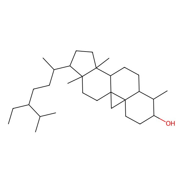 2D Structure of (1S,3R,6S,7S,8S,11S,12S,15R,16R)-15-[(2R,5R)-5-ethyl-6-methylheptan-2-yl]-7,12,16-trimethylpentacyclo[9.7.0.01,3.03,8.012,16]octadecan-6-ol