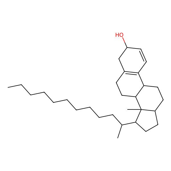 2D Structure of 14-Methyl-15-(1-methylundecyl)-3,4,6,7,8,9,11,12,13,15,16,17-dodecahydrocyclopenta[a]phenanthren-3-ol