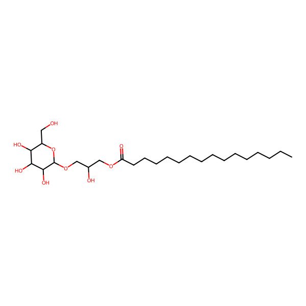 2D Structure of [(2R)-2-hydroxy-3-[(2R,3R,4S,5S,6R)-3,4,5-trihydroxy-6-(hydroxymethyl)oxan-2-yl]oxypropyl] hexadecanoate