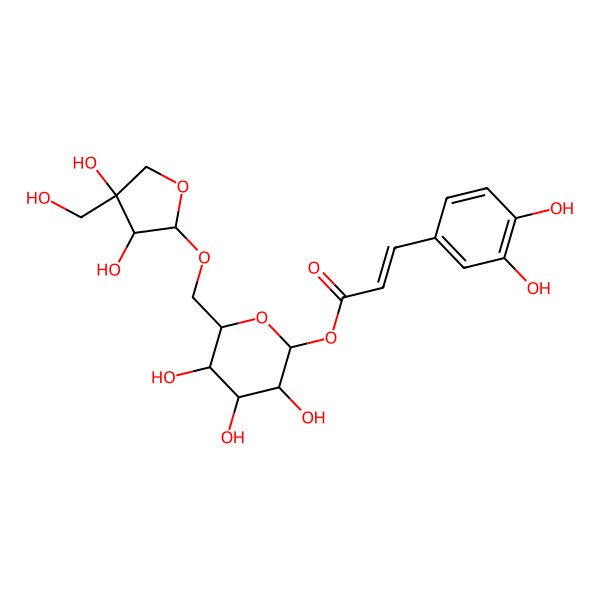 2D Structure of [6-[[3,4-Dihydroxy-4-(hydroxymethyl)oxolan-2-yl]oxymethyl]-3,4,5-trihydroxyoxan-2-yl] 3-(3,4-dihydroxyphenyl)prop-2-enoate