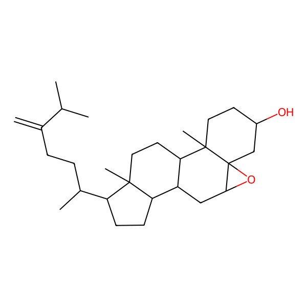 2D Structure of (1S,2R,5S,7S,9R,11S,12S,15R,16R)-2,16-dimethyl-15-[(2R)-6-methyl-5-methylideneheptan-2-yl]-8-oxapentacyclo[9.7.0.02,7.07,9.012,16]octadecan-5-ol
