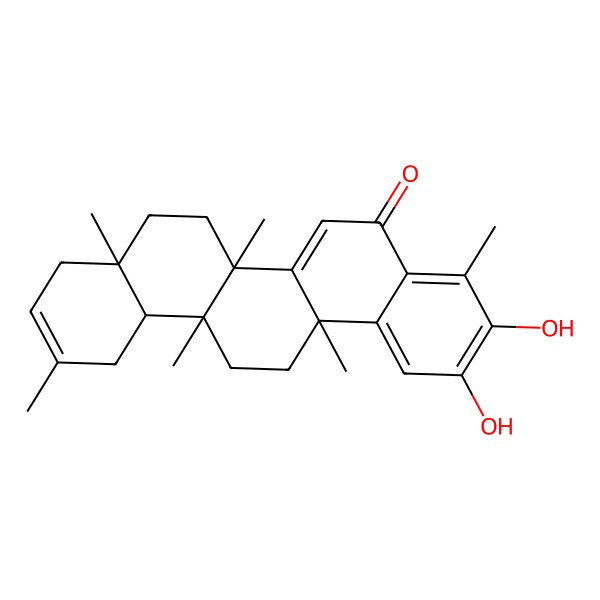 2D Structure of (6aS,6bS,8aS,12aR,14aR)-2,3-dihydroxy-4,6a,6b,8a,11,14a-hexamethyl-8,9,12,12a,13,14-hexahydro-7H-picen-5-one