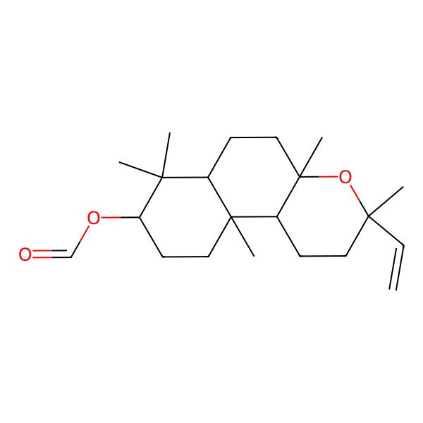 2D Structure of [(3R,4aS,6aS,8R,10aR,10bS)-3-ethenyl-3,4a,7,7,10a-pentamethyl-2,5,6,6a,8,9,10,10b-octahydro-1H-benzo[f]chromen-8-yl] formate