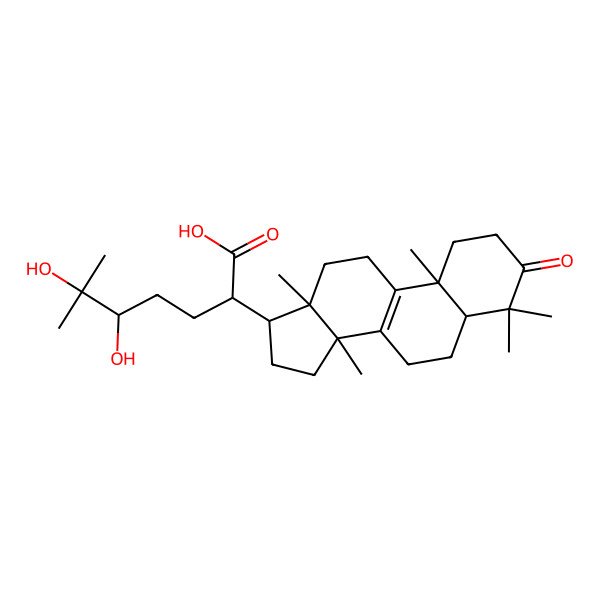 2D Structure of 5,6-Dihydroxy-6-methyl-2-(4,4,10,13,14-pentamethyl-3-oxo-1,2,5,6,7,11,12,15,16,17-decahydrocyclopenta[a]phenanthren-17-yl)heptanoic acid