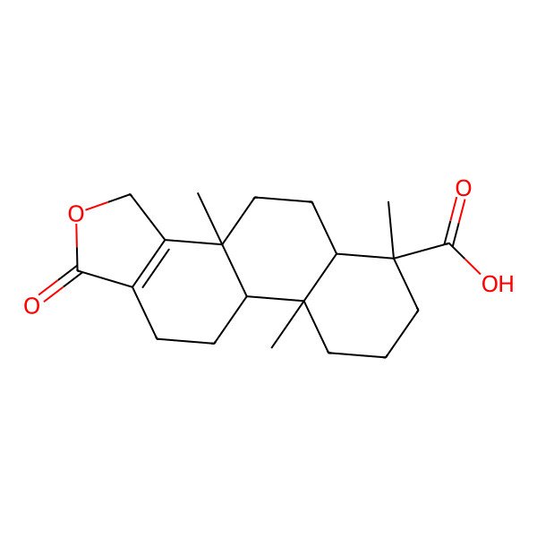2D Structure of (3bR,5aR,6S,9aR,9bS)-3b,6,9a-trimethyl-1-oxo-3,4,5,5a,7,8,9,9b,10,11-decahydronaphtho[2,1-e][2]benzofuran-6-carboxylic acid