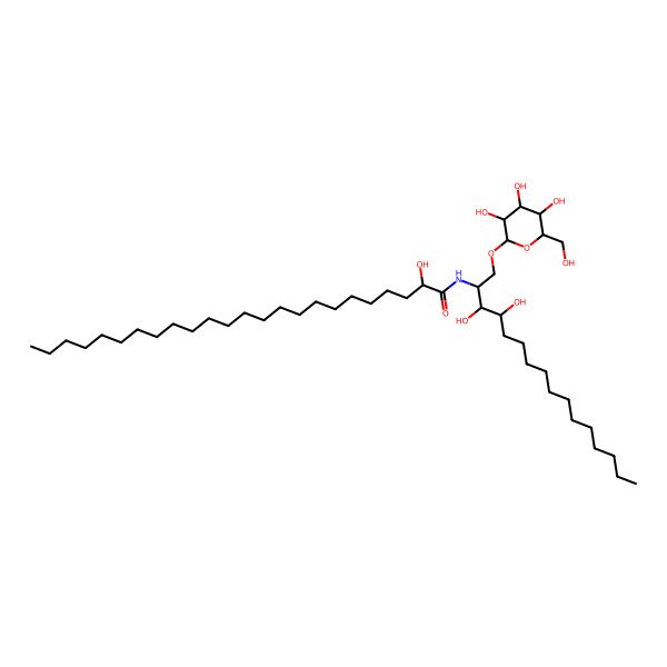 2D Structure of (2R)-N-[(2S,3S,4R)-3,4-dihydroxy-1-[(2R,3R,4S,5S,6R)-3,4,5-trihydroxy-6-(hydroxymethyl)oxan-2-yl]oxyhexadecan-2-yl]-2-hydroxytetracosanamide