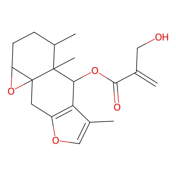 2D Structure of [(1S,8S,9S,10S,13R)-6,9,10-trimethyl-4,14-dioxatetracyclo[7.5.0.01,13.03,7]tetradeca-3(7),5-dien-8-yl] 2-(hydroxymethyl)prop-2-enoate
