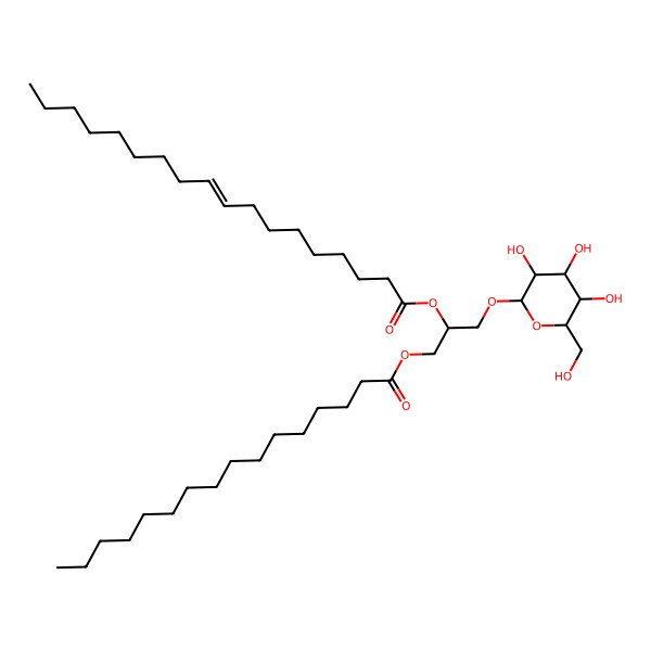 2D Structure of [(2S)-1-hexadecanoyloxy-3-[(2R,3R,4S,5R,6R)-3,4,5-trihydroxy-6-(hydroxymethyl)oxan-2-yl]oxypropan-2-yl] (Z)-octadec-9-enoate