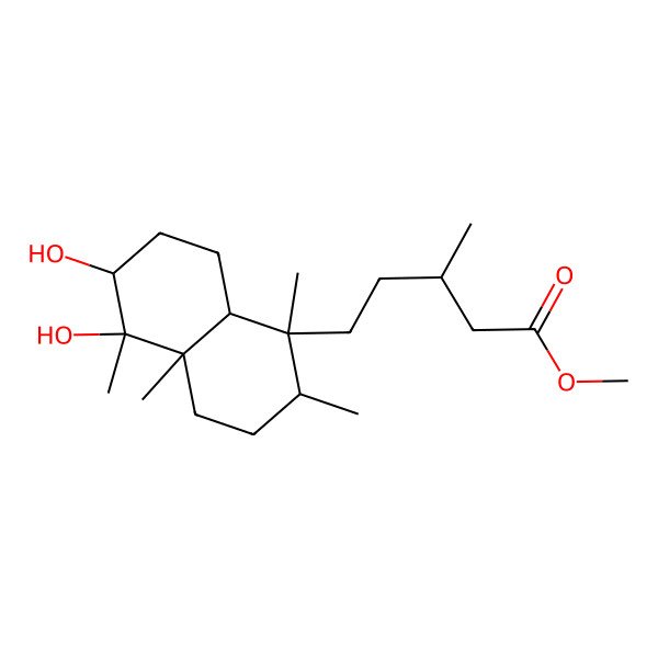 2D Structure of methyl 5-(5,6-dihydroxy-1,2,4a,5-tetramethyl-3,4,6,7,8,8a-hexahydro-2H-naphthalen-1-yl)-3-methylpentanoate
