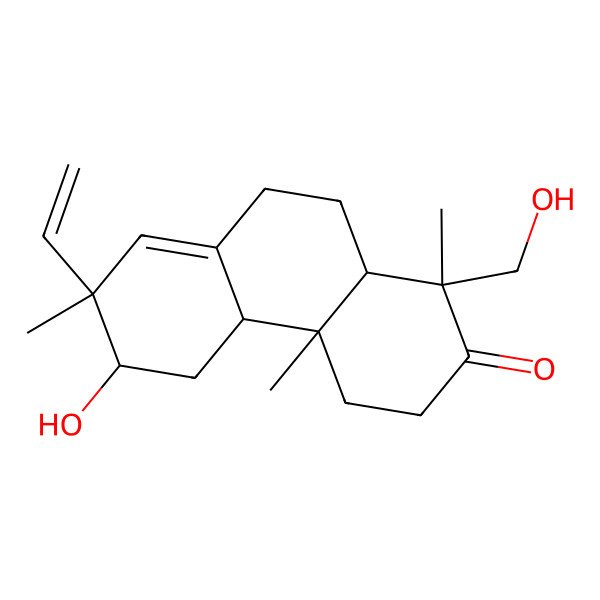 2D Structure of 7-Ethenyl-6-hydroxy-1-(hydroxymethyl)-1,4a,7-trimethyl-3,4,4b,5,6,9,10,10a-octahydrophenanthren-2-one 2D Structure of 7-Ethenyl-6-hydroxy-1-(hydroxymethyl)-1,4a,7-trimethyl-3,4,4b,5,6,9,10,10a-octahydrophenanthren-2-one