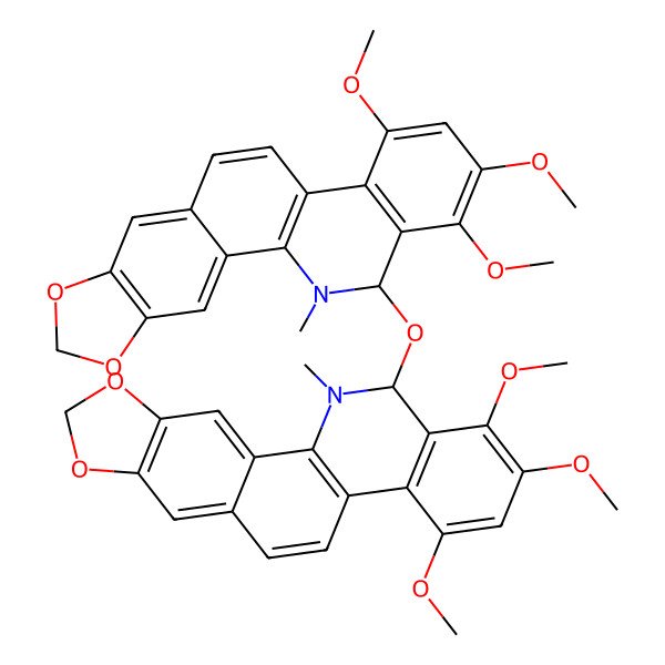 2D Structure of 1,2,4-trimethoxy-12-methyl-13-[(1,2,4-trimethoxy-12-methyl-13H-[1,3]benzodioxolo[5,6-c]phenanthridin-13-yl)oxy]-13H-[1,3]benzodioxolo[5,6-c]phenanthridine