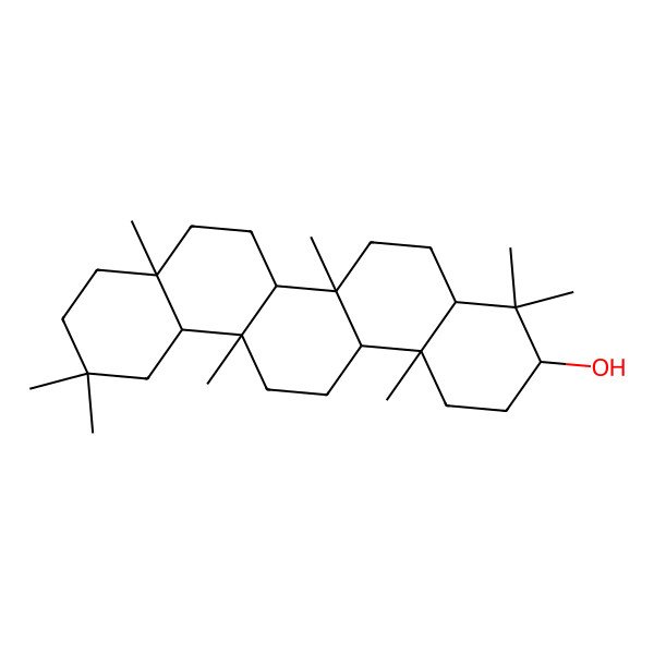 2D Structure of (3R,4aR,6aS,6aS,6bR,8aS,12aR,14aS,14bR)-4,4,6a,6a,8a,11,11,14b-octamethyl-1,2,3,4a,5,6,6b,7,8,9,10,12,12a,13,14,14a-hexadecahydropicen-3-ol