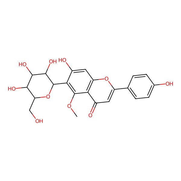 2D Structure of 7-hydroxy-2-(4-hydroxyphenyl)-5-methoxy-6-[(2S,3R,4R,5S,6R)-3,4,5-trihydroxy-6-(hydroxymethyl)oxan-2-yl]chromen-4-one