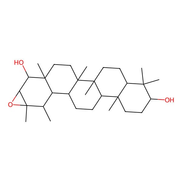 2D Structure of (1R,2R,5R,7S,10R,11R,14R,15R,16S,17S,19R,20R,21R)-1,2,6,6,10,16,17,21-octamethyl-18-oxahexacyclo[12.9.0.02,11.05,10.015,21.017,19]tricosane-7,20-diol