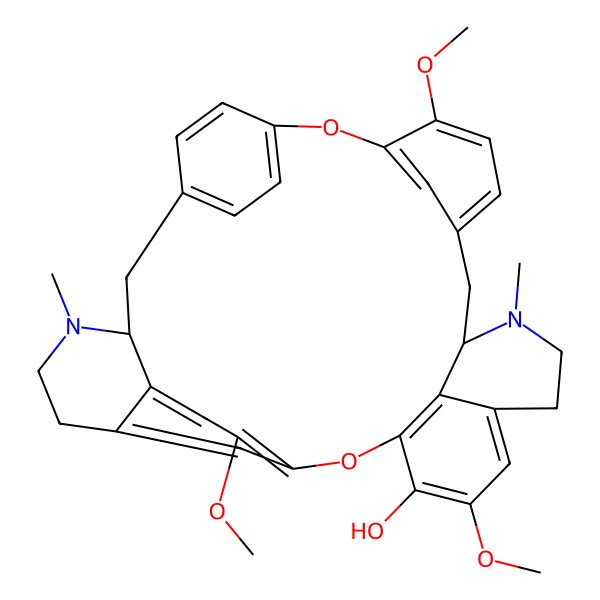 2D Structure of (3S,21S)-10,15,26-trimethoxy-4,20-dimethyl-12,28-dioxa-4,20-diazaheptacyclo[27.2.2.17,11.113,17.123,27.03,8.021,35]hexatriaconta-1(32),7(36),8,10,13(35),14,16,23(34),24,26,29(33),30-dodecaen-14-ol