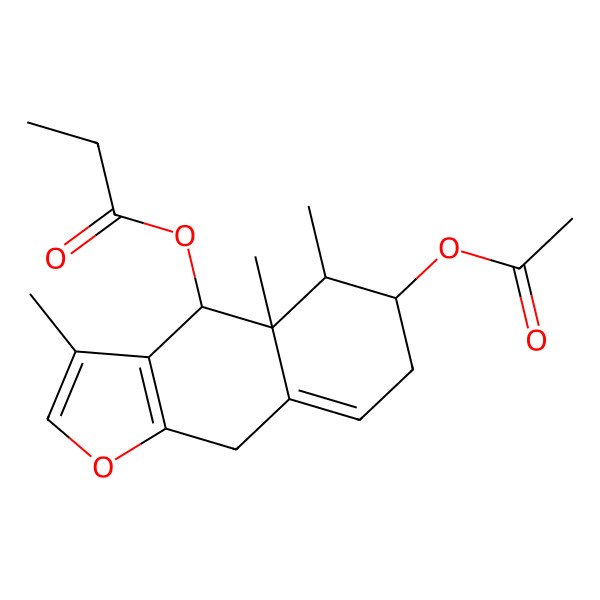 2D Structure of [(4S,4aR,5R,6S)-6-acetyloxy-3,4a,5-trimethyl-5,6,7,9-tetrahydro-4H-benzo[f][1]benzofuran-4-yl] propanoate