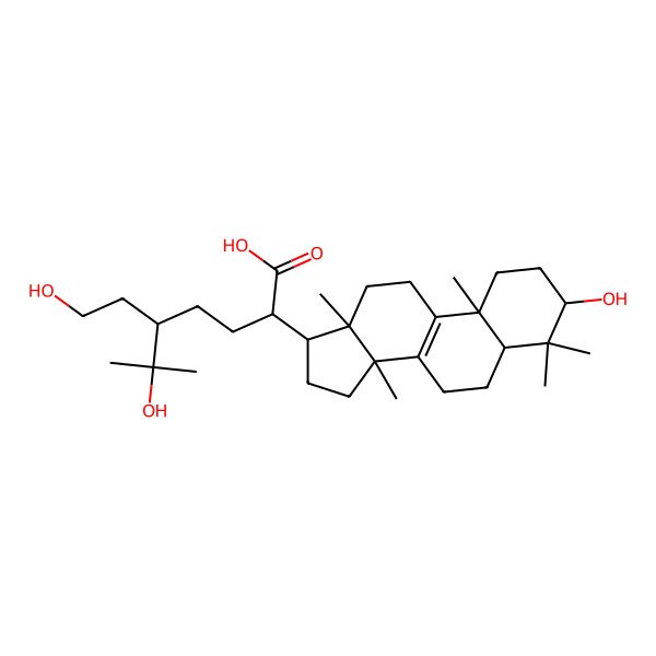2D Structure of (2S,5S)-6-hydroxy-5-(2-hydroxyethyl)-2-[(3R,5R,10S,13S,14S,17S)-3-hydroxy-4,4,10,13,14-pentamethyl-2,3,5,6,7,11,12,15,16,17-decahydro-1H-cyclopenta[a]phenanthren-17-yl]-6-methylheptanoic acid