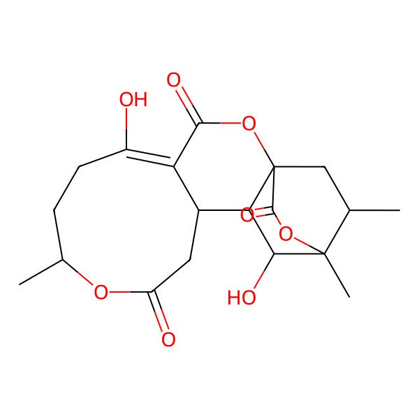2D Structure of 5,14-Dihydroxy-8,15,19-trimethyl-2,9,16-trioxatetracyclo[13.2.2.01,13.04,12]nonadec-4-ene-3,10,17-trione