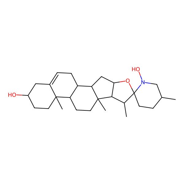 2D Structure of 1'-Hydroxy-5',7,9,13-tetramethylspiro[5-oxapentacyclo[10.8.0.02,9.04,8.013,18]icos-18-ene-6,2'-piperidine]-16-ol