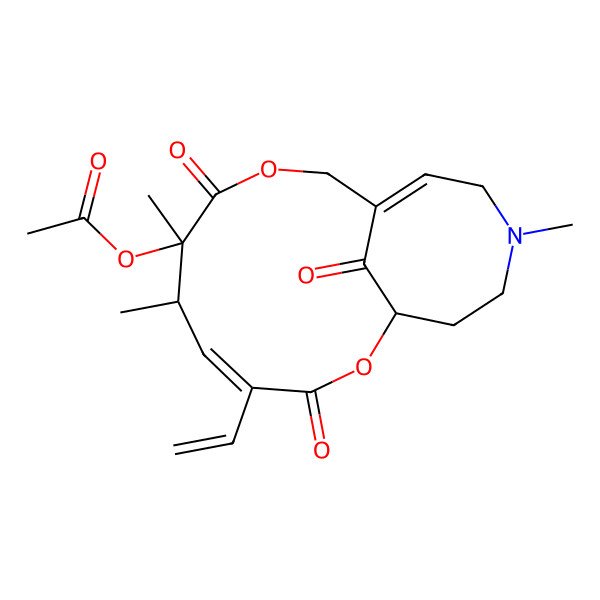 2D Structure of [(1R,4Z,6R,7S)-4-ethenyl-6,7,14-trimethyl-3,8,17-trioxo-2,9-dioxa-14-azabicyclo[9.5.1]heptadeca-4,11-dien-7-yl] acetate