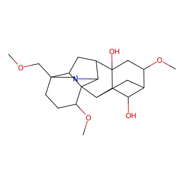 2D Structure of 6,16-Dimethoxy-13-(methoxymethyl)-11-azahexacyclo[7.7.2.12,5.01,10.03,8.013,17]nonadec-11-ene-4,8-diol