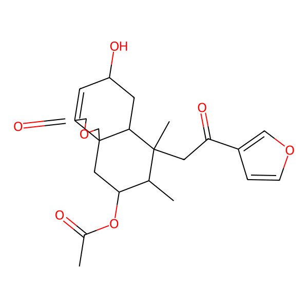 2D Structure of [(5R,6aR,7R,8S,9R,10aS)-7-[2-(furan-3-yl)-2-oxoethyl]-5-hydroxy-7,8-dimethyl-3-oxo-5,6,6a,8,9,10-hexahydro-1H-benzo[d][2]benzofuran-9-yl] acetate