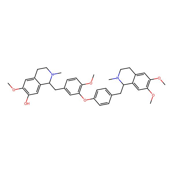 2D Structure of 1-[[3-[4-[(6,7-dimethoxy-2-methyl-3,4-dihydro-1H-isoquinolin-1-yl)methyl]phenoxy]-4-methoxyphenyl]methyl]-6-methoxy-2-methyl-3,4-dihydro-1H-isoquinolin-7-ol