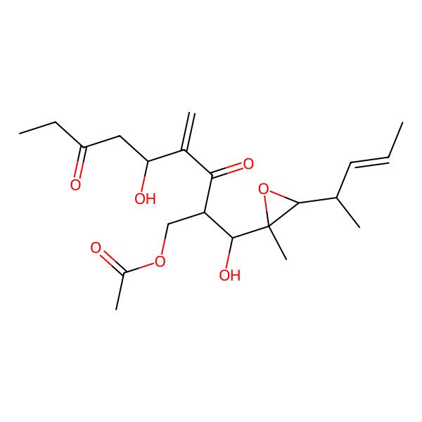 2D Structure of [(2R,5R)-5-hydroxy-2-[(S)-hydroxy-[(2R,3R)-2-methyl-3-[(Z,2S)-pent-3-en-2-yl]oxiran-2-yl]methyl]-4-methylidene-3,7-dioxononyl] acetate
