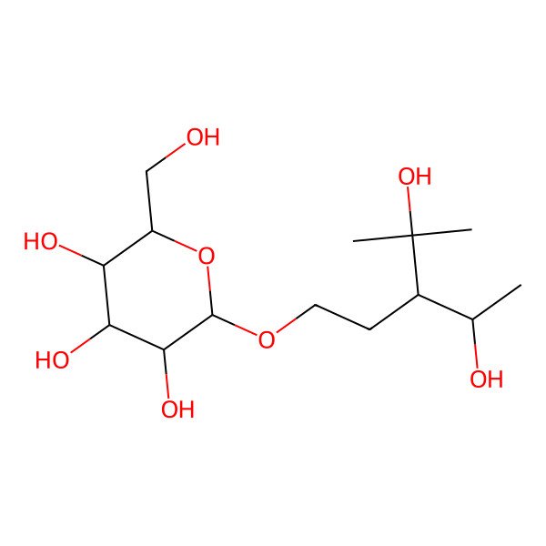 2D Structure of (2R,3R,4S,5S,6R)-2-[(3S)-4-hydroxy-3-[(1S)-1-hydroxyethyl]-4-methylpentoxy]-6-(hydroxymethyl)oxane-3,4,5-triol