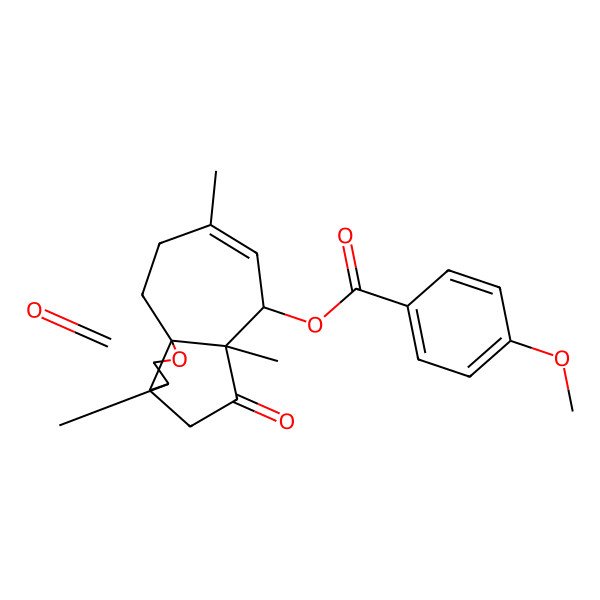 2D Structure of [(1S,4S,5R,8R,9R)-4,8,11-trimethyl-3,7-dioxo-2-oxatricyclo[6.5.0.01,5]tridec-10-en-9-yl] 4-methoxybenzoate