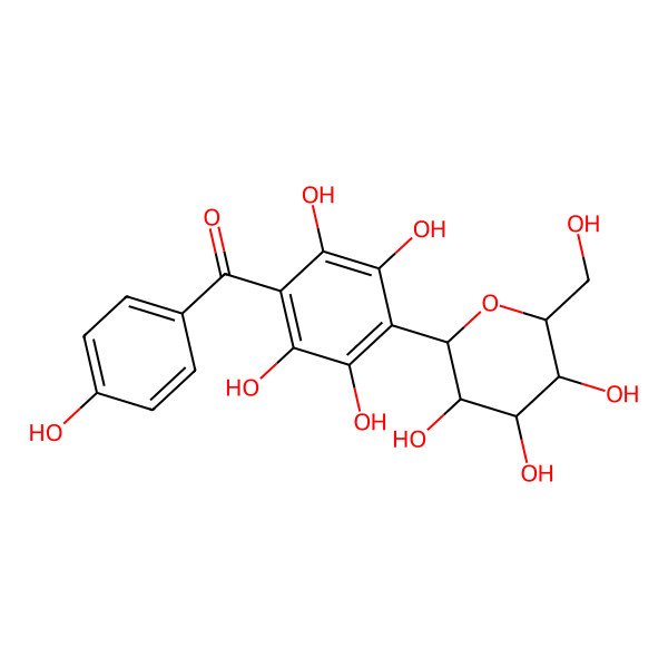 2D Structure of (4-hydroxyphenyl)-[2,3,5,6-tetrahydroxy-4-[(2S,3R,4R,5S,6R)-3,4,5-trihydroxy-6-(hydroxymethyl)oxan-2-yl]phenyl]methanone
