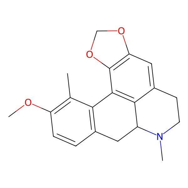 2D Structure of (12R)-17-methoxy-11,18-dimethyl-3,5-dioxa-11-azapentacyclo[10.7.1.02,6.08,20.014,19]icosa-1(20),2(6),7,14(19),15,17-hexaene