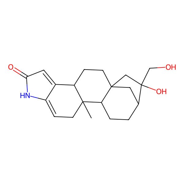 2D Structure of (1S,4S,12S,13S,16R,17R)-17-hydroxy-17-(hydroxymethyl)-12-methyl-8-azapentacyclo[14.2.1.01,13.04,12.05,9]nonadeca-5,9-dien-7-one