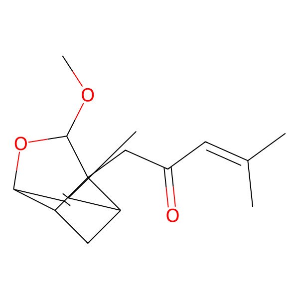 2D Structure of 1-[(1R,3R,6R,8S,9S)-8-methoxy-4-methyl-7-oxatricyclo[4.3.0.03,9]non-4-en-9-yl]-4-methylpent-3-en-2-one