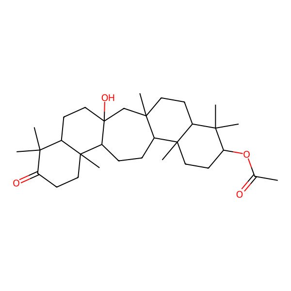 2D Structure of [(1S,3S,6R,8S,11R,12S,15R,16S,21R)-1-hydroxy-3,7,7,11,16,20,20-heptamethyl-19-oxo-8-pentacyclo[13.8.0.03,12.06,11.016,21]tricosanyl] acetate