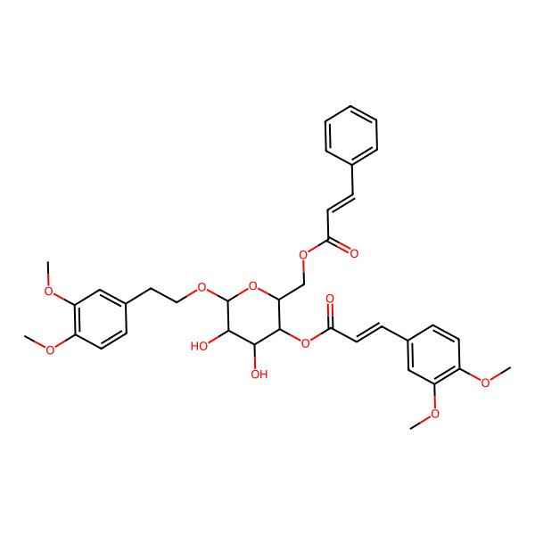 2D Structure of [6-[2-(3,4-Dimethoxyphenyl)ethoxy]-3-[3-(3,4-dimethoxyphenyl)prop-2-enoyloxy]-4,5-dihydroxyoxan-2-yl]methyl 3-phenylprop-2-enoate
