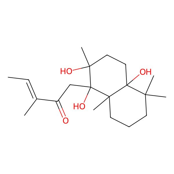 2D Structure of 1-(1,2,4a-trihydroxy-2,5,5,8a-tetramethyl-4,6,7,8-tetrahydro-3H-naphthalen-1-yl)-3-methylpent-3-en-2-one