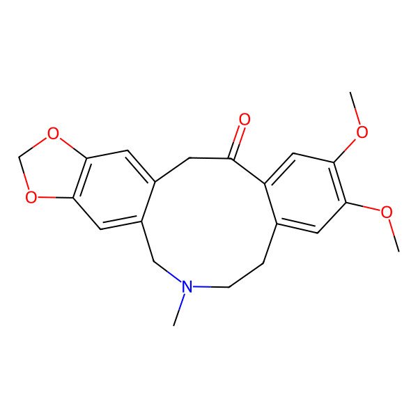 2D Structure of 6,7-Dimethoxy-12-methyl-17,19-dioxa-12-azatetracyclo[12.7.0.04,9.016,20]henicosa-1(21),4,6,8,14,16(20)-hexaen-3-one