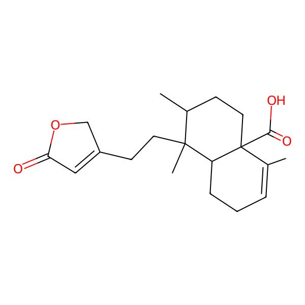 2D Structure of (4aS,7S,8R,8aS)-4,7,8-trimethyl-8-[2-(5-oxo-2H-furan-3-yl)ethyl]-1,2,5,6,7,8a-hexahydronaphthalene-4a-carboxylic acid